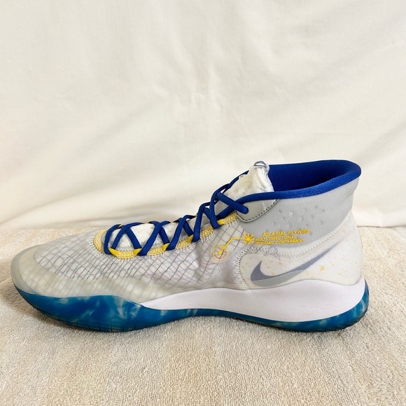 Nike KD 12 Warriors Home White/Blue size 14 MEN’S BASKETBALL SHOES - Picture 4 of 8